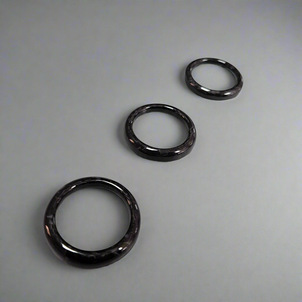 Anelli Pulsanti Plancia in CARBONIO Fiat 500 Abarth - 595 - 695
