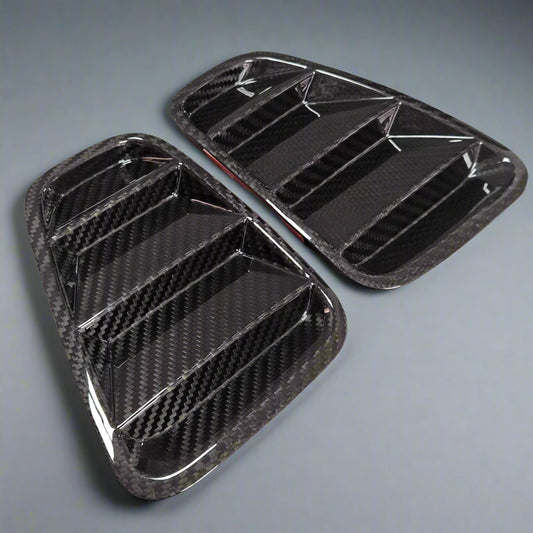Coppia Placchette Fanali Posteriori intagliato in CARBONIO Per Abarth 500 - 595 - 695 Restyling